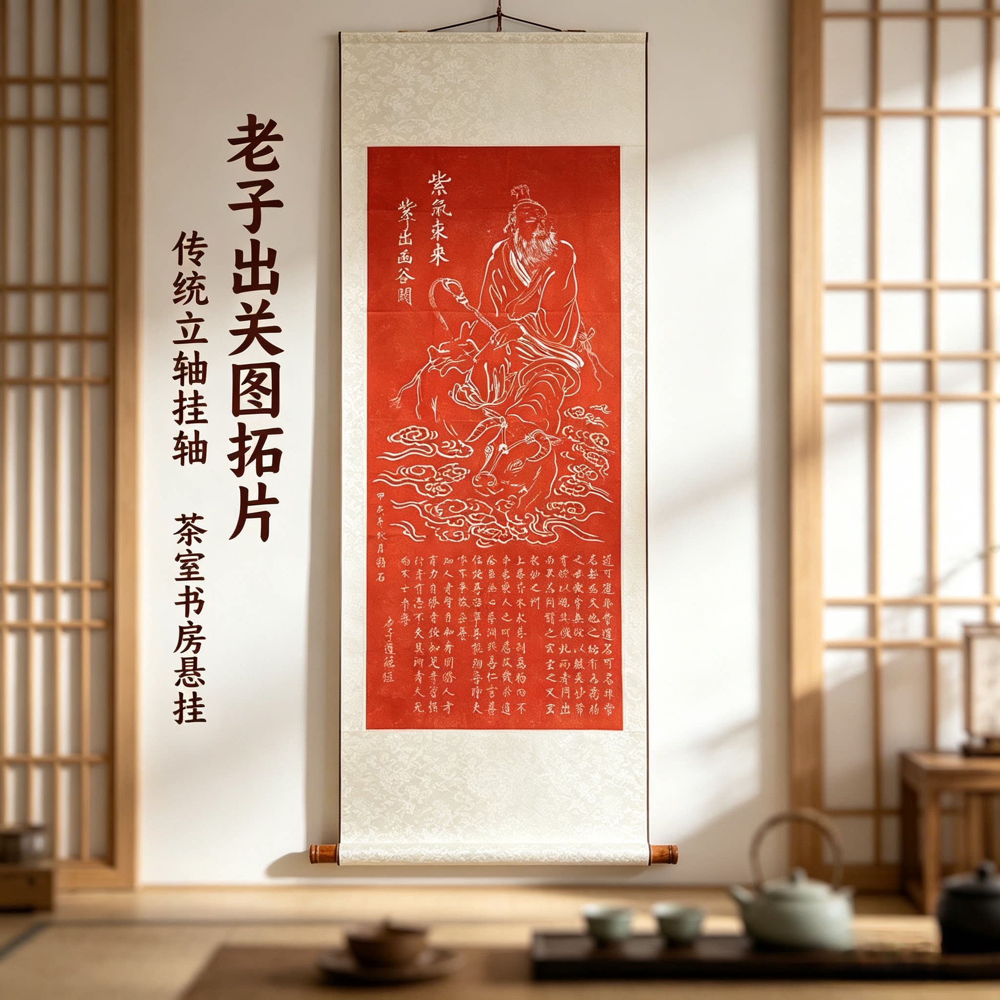 老子出关拓片拓印字画挂轴西安碑林碑帖拓片书法字画客厅书房装饰