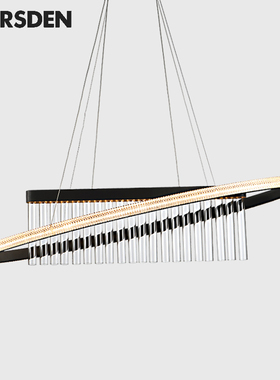 马斯登餐厅吊灯现代简约创意长桌设计师轻奢艺术餐桌饭厅吧台灯具