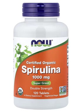 美国 Now Foods Spirulina 有机认证 螺旋藻 1000mg 120/240粒