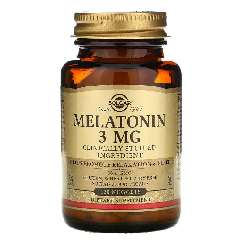 美国 SOLGAR Melatonin褪黑素片/美乐通宁松果体素3mg120片睡眠片