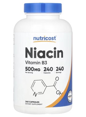美国 Nutricost NIACIN B3 烟酸500 毫克 240粒胶囊