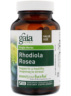 美国 Gaia Herbs Rhodiola Rosea 红景天 植物胶囊 120粒