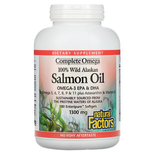 美国Natural Factors salmon oil 全阿拉斯加野生鲑鱼油180粒