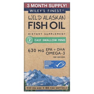fish Finest oil野生阿拉斯加鱼油315mg微型胶囊 美国Wiley