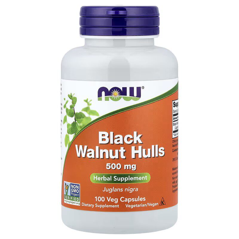 美国 Now Foods Black Walnut 黑核桃壳 500 mg*100粒胶囊
