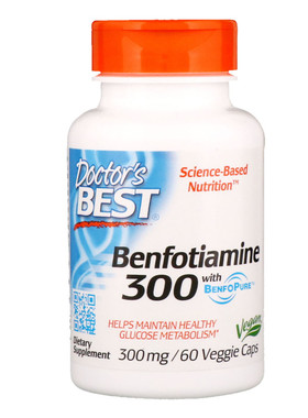 现货美国 Doctor s Best Benfotiamine 苯磷硫胺 300mg 60粒