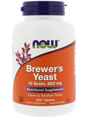 现货美国Now Foods Brewer's Yeast  啤酒酵母 片剂  650mg200片