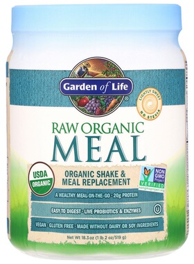 美国发货Garden of Life生命花园 RAW Meal 代餐粉 蛋白粉519克