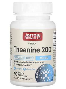 美国Jarrow Formulas L-theanine 茶氨酸200 200mg60粒