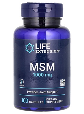 美国 Life Extension MSM  1,000 毫克 100 粒胶囊