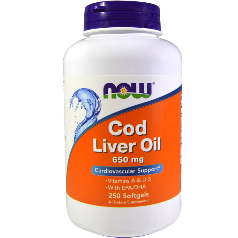 美国 Now Foods Cod Liver Oil 鳕鱼肝油  650mg / 1000mg 软胶囊