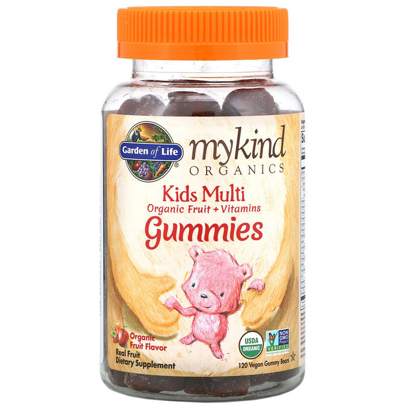 美国Garden of Life MyKind生命花园儿童复合维生素小熊软糖120粒