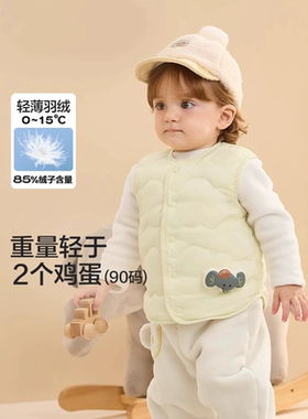 童装宝宝马甲儿童冬装衣服男童女童背心羽绒服2025秋冬轻薄萌时尚