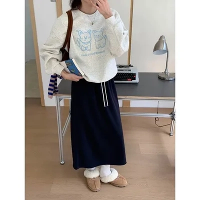 刺绣卫衣ZY33213thMorning俏皮落肩袖趣味小狗好心情时髦