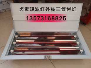 烤漆房三管烤灯高温喷塑电加热烤漆灯管豪华带盖支架烘干3千瓦