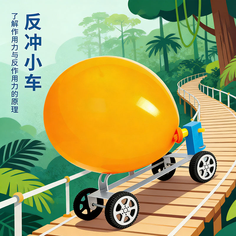 STEAM气球动力小车反冲学
