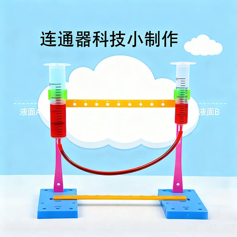 科学实验diy连通器液体压