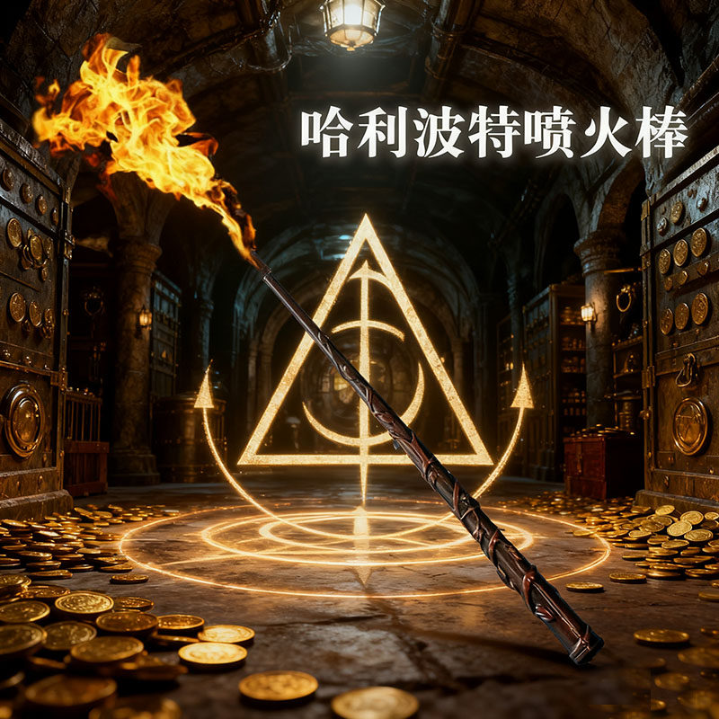 哈利波特喷火魔杖喷火棒利魔法棒老权杖发射火球火焰圣诞魔术道具