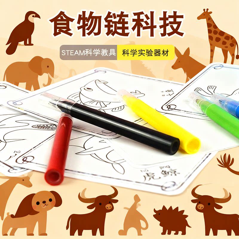 科学小制作自制食物链科技幼儿园认知儿童科技实验小发明手工教具