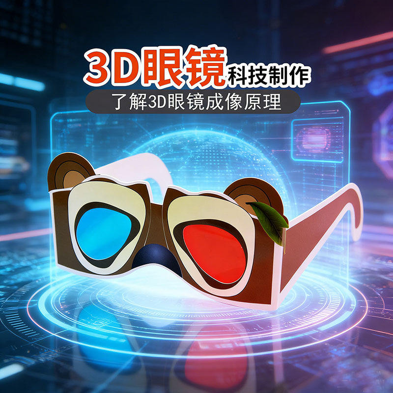 3D立体眼镜儿童科学实验玩教具diy科技小制作材料科普器材礼物