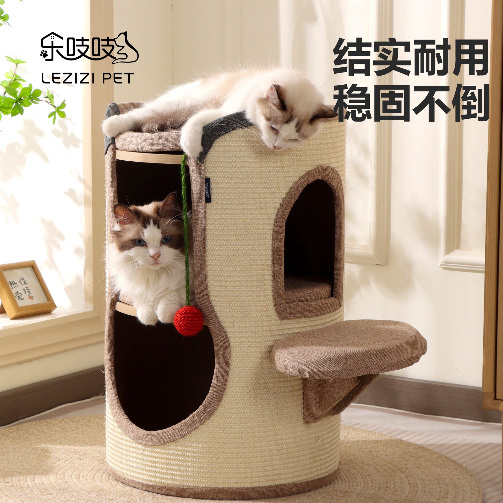 猫窝剑麻桶猫咪夏季猫房猫屋猫爬图片