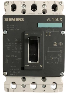 西门子 3VL1716-1DA3 3-0AA0 塑壳断路器 VL160X N 全新原装正品