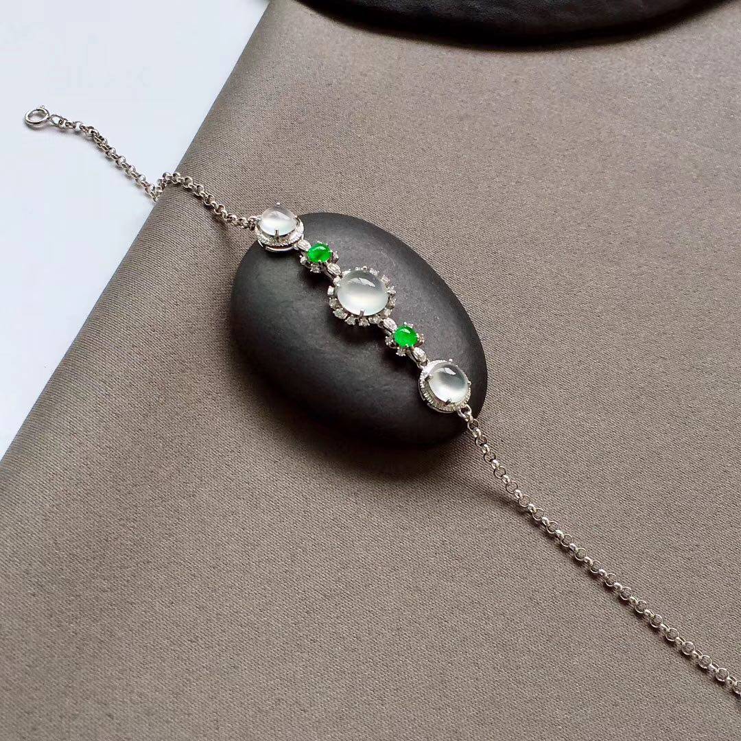 Emerald Egg noodles Bracelet Ice jade Boutique 18K luxury Set Ruili Jewellery jewelry certificatein the Accessories/Fashion Jewelry, Bracelets  category - from Buy2taobao.com to provide professional Taobao agent buy service