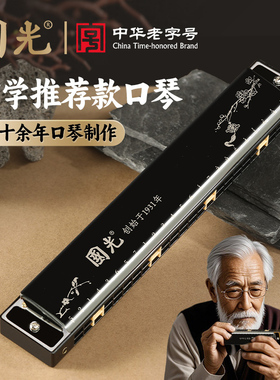 正品国光口琴24孔复音C调初学者学生儿童成人自学入门口风琴乐器