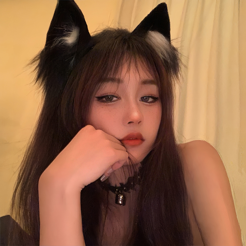 猫耳朵猫娘发箍可爱毛绒头饰发饰节日装扮道具发卡兽耳配饰