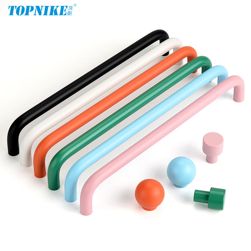 顶耐彩色小拉手柜门把手