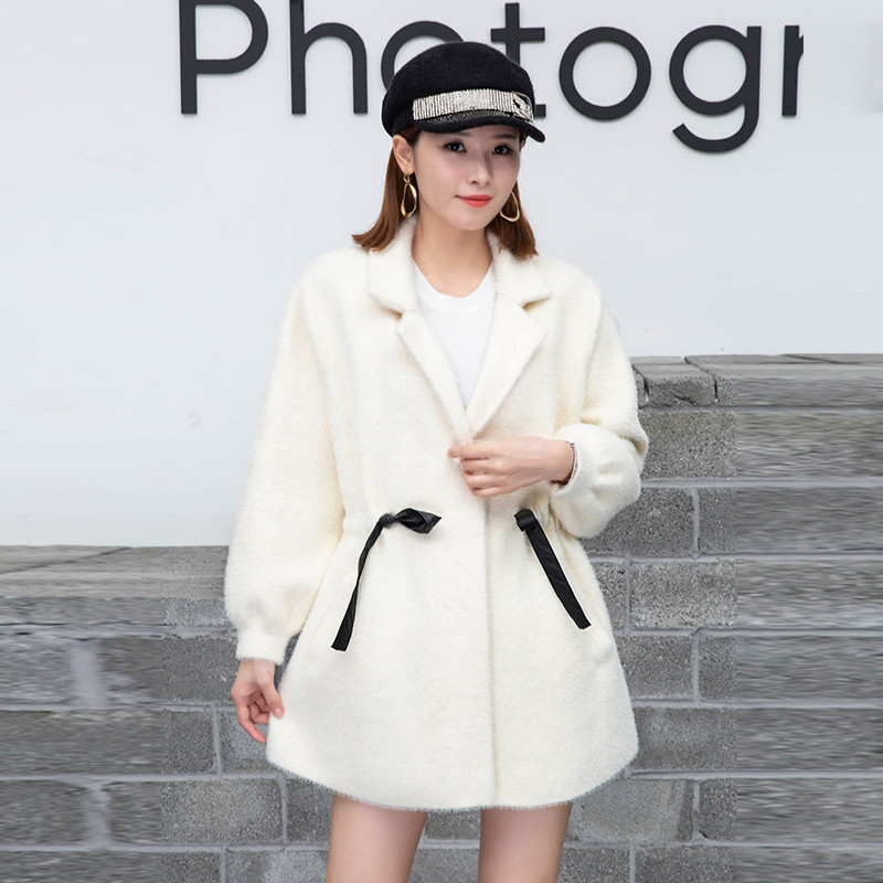 0仿貂绒新款潮修身针织冬春外套