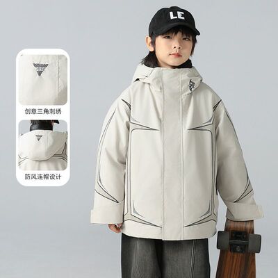 男童冬装白鸭绒内胆羽绒服三合一外套2025新款男孩冬季保暖冲锋衣
