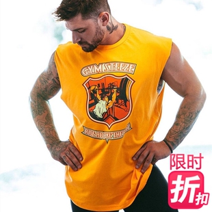 新款爆发熊肌肉兄弟运动健身背心男夏季跑步训练宽松版型坎肩上衣