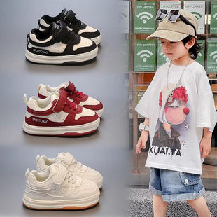 四季板鞋新款男童运动鞋魔术贴儿童小白鞋透气网面女宝宝休闲鞋