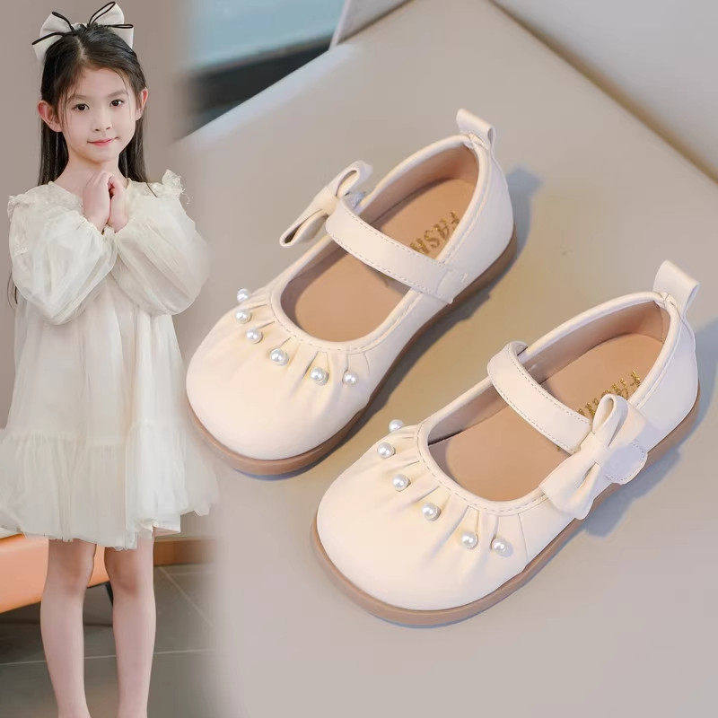 女童小皮鞋2026春秋新款儿童公主鞋洋气小女孩蝴蝶结软底防滑单鞋