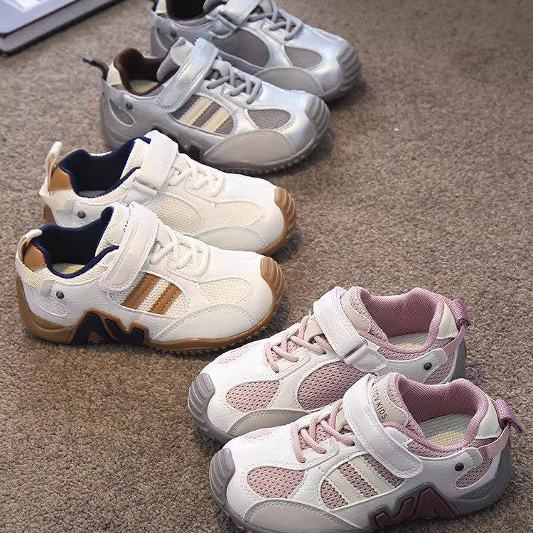 2026春秋季新款儿童德训鞋网面透气魔术贴运动鞋男童女童鞋子软底