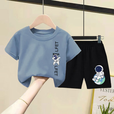 男童纯棉短袖短裤套装2025夏装新款洋气韩版女童薄款中小童两件套