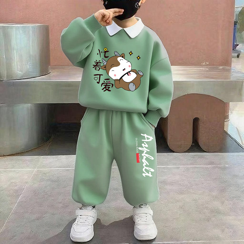 卫衣套装男女童2025年洋气时髦儿童衣服春秋款潮酷痞帅童装两件套,童装/婴儿装/亲子装,套装,淘宝优惠券,粉丝福利购,淘宝优惠卷