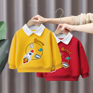 童装卫衣纯棉春秋新款长袖洋气时髦男女童儿童上衣外出宝宝Polo衫