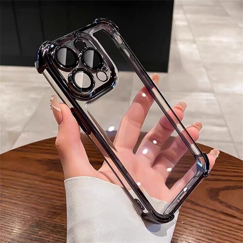 电镀气囊适用15promax手机壳新款iphone15透明14全包13防摔12男女款14pro情侣15pro高级感max保护套ip11