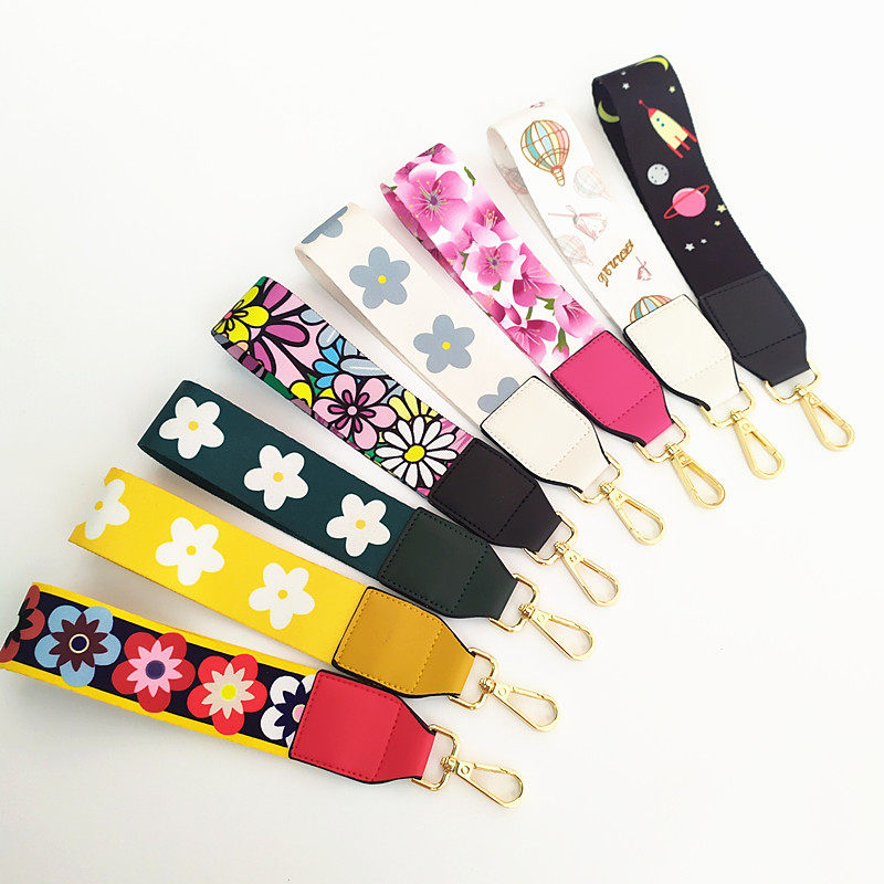 CLUTCH BAG WRIST STRAP NEWSPAPER PENDANT DECORATIVE STRAP COLORFUL FLOWERS HAND STRAP RING KEY LANYARD