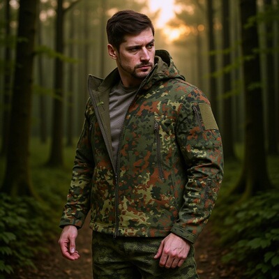 官方正品ESDY跨境货源TAD鲨鱼皮软壳冲锋衣抓绒衣防风保暖男户外