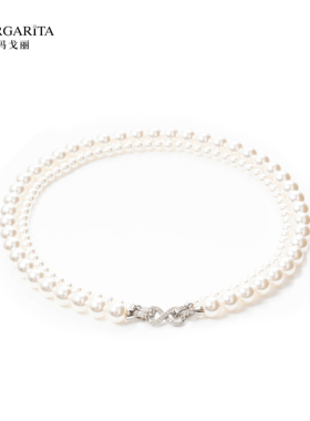 施家珍珠项链奥地利水晶澳白色叠戴款珍珠倪妮同款小众轻奢高级感