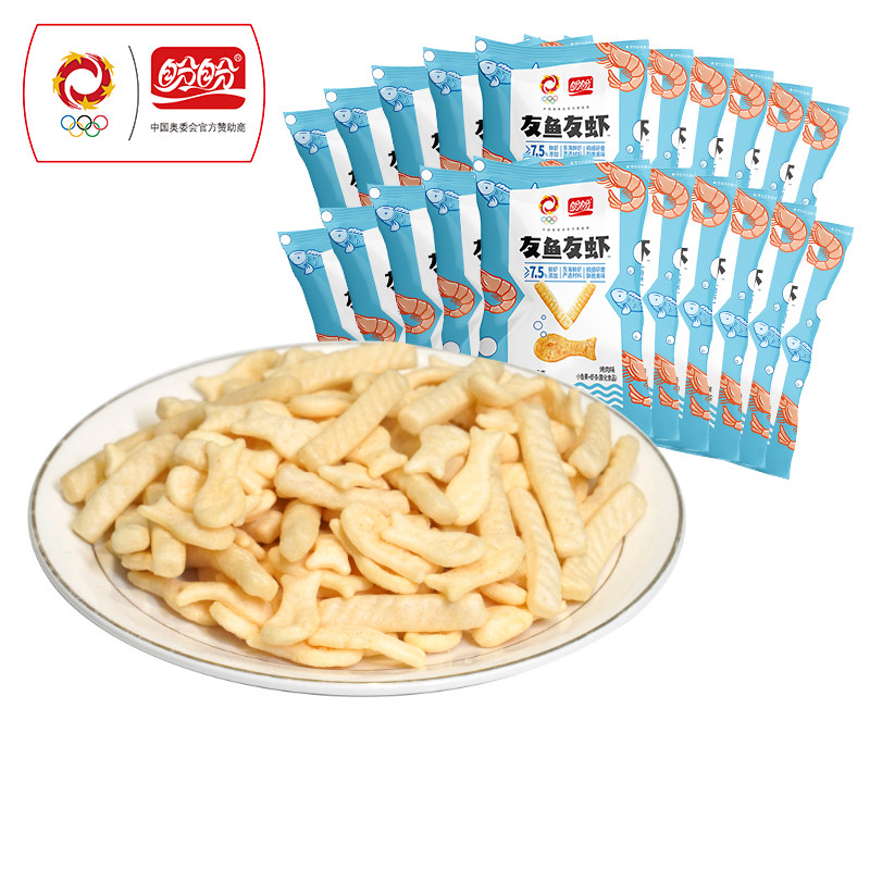 盼盼友鱼友虾条袋装休闲零食小鱼饼干膨化食品有趣休闲零食礼包