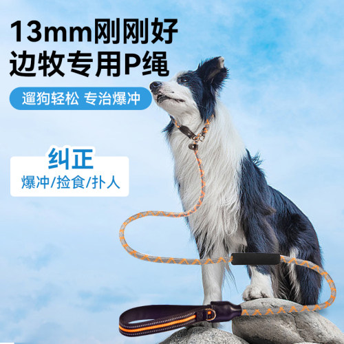 边境牧羊犬p绳专用牵引绳牵狗绳子金毛防挣脱小中大型犬外出防爆