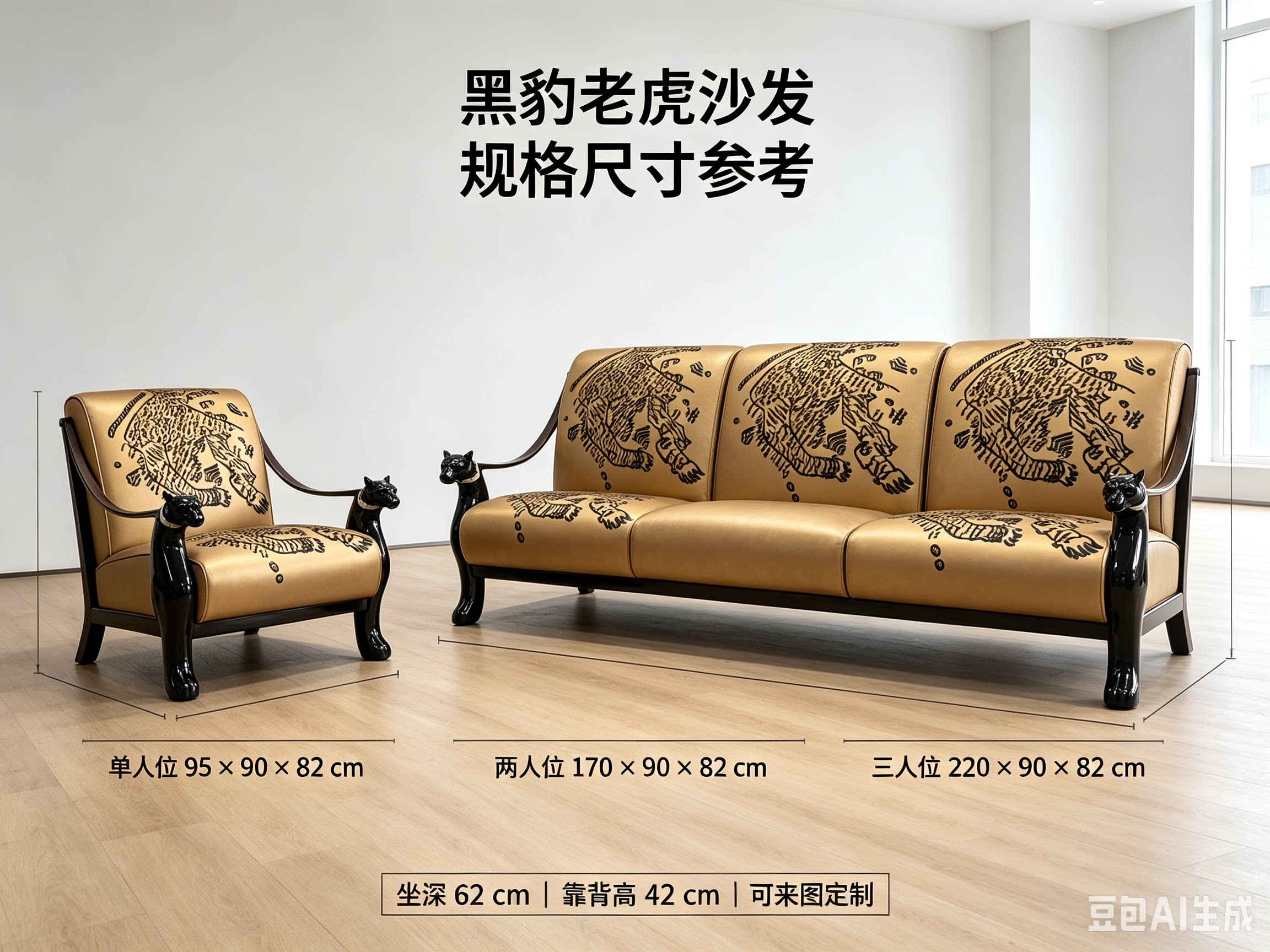 复古艺术狗头沙发123组合实木雕刻扶手动物沙发客厅样板间蘑菇凳