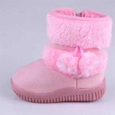 儿童雪地靴童鞋冬季经典外贸款棉鞋软底防滑保暖加绒加厚毛球棉靴