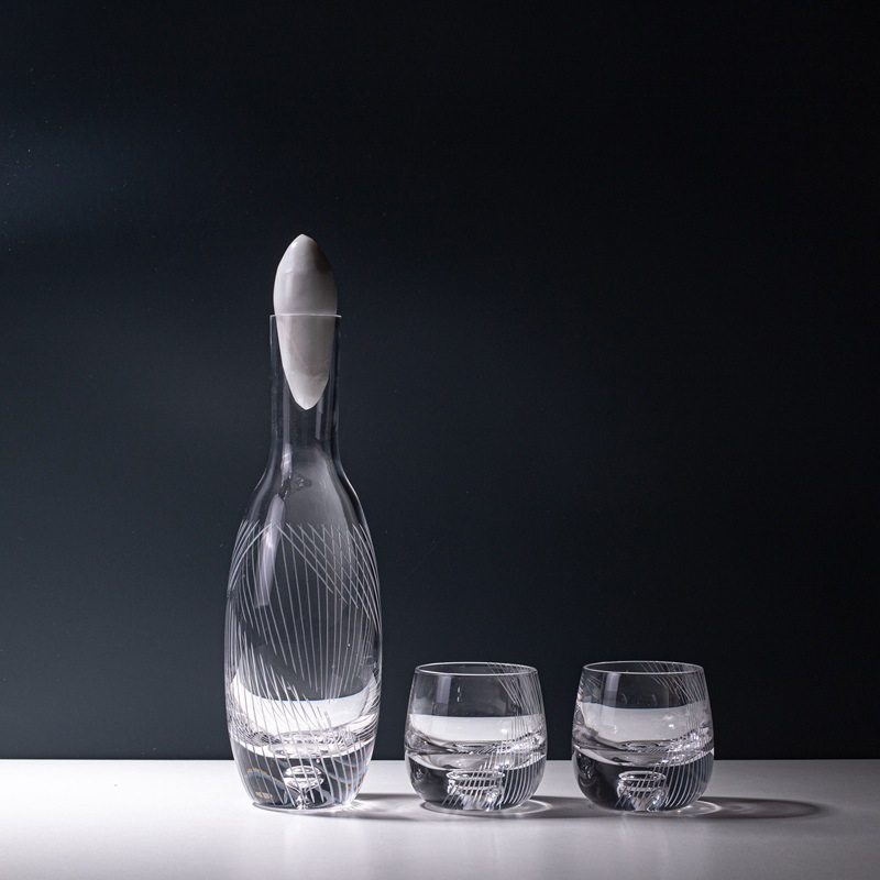 轻奢水晶酒具别墅酒柜威士忌杯展厅醒酒器摆件样板间总裁酒柜装饰