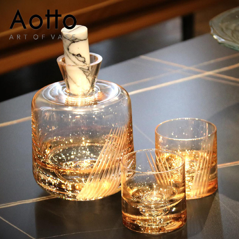 轻奢高级水晶酒具高档洋酒壶威士忌杯别墅样板间总裁酒柜酒具饰品