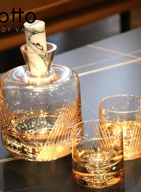 轻奢高级水晶酒具高档洋酒壶威士忌杯别墅样板间总裁酒柜酒具饰品